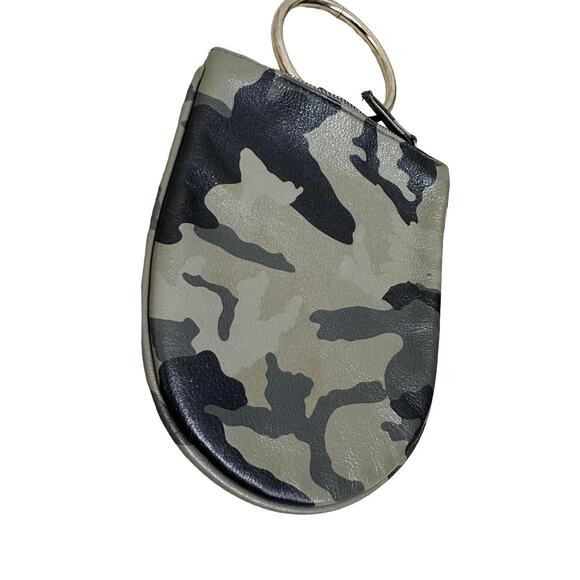Kim‎ White Women's Round Chain Camouflage Gray Coin Purse - Picture 3 of 5